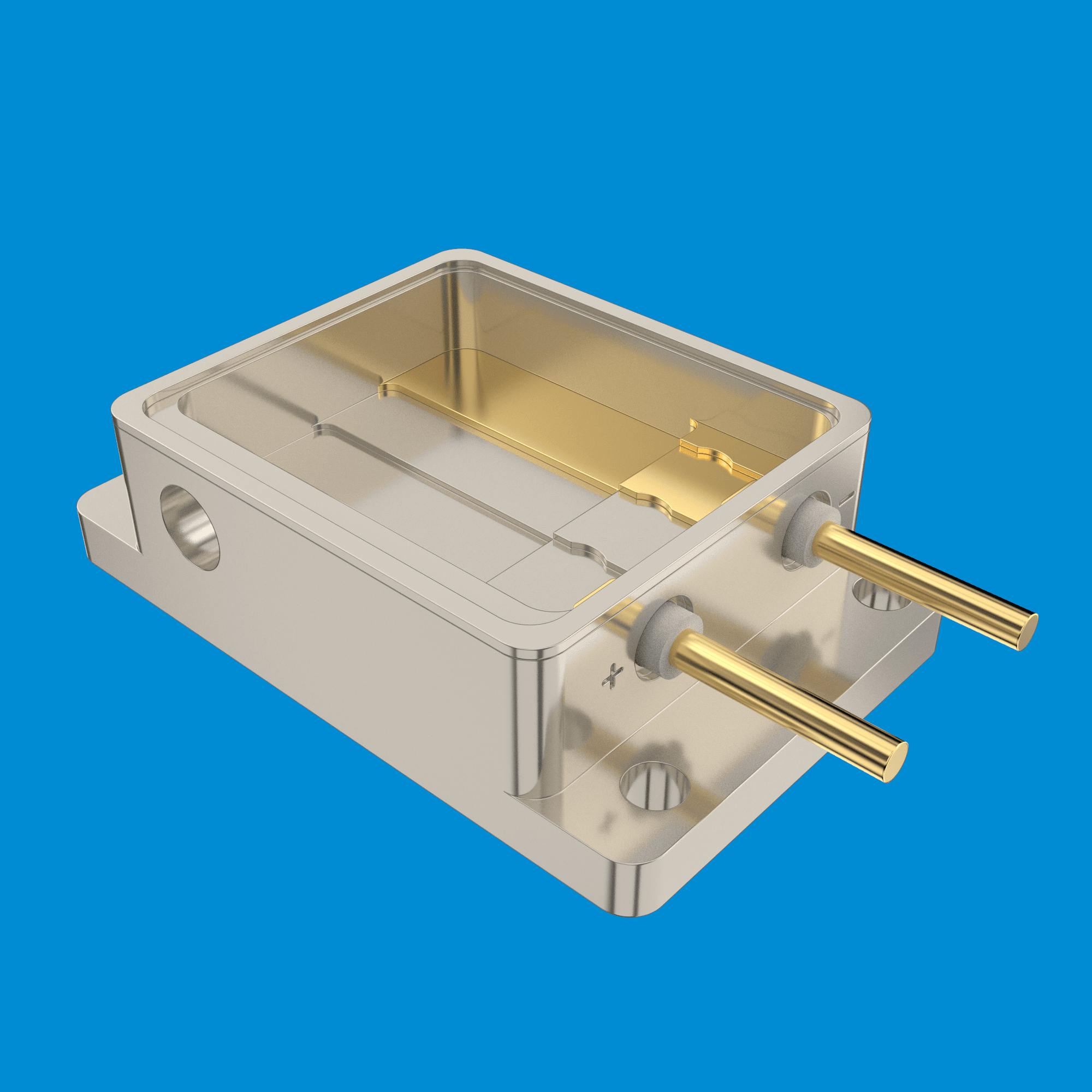 High-Power Laser Housing (Partial Gold Plating)